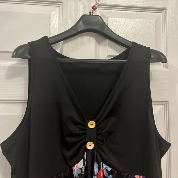 Women's Plus Size Floral Print Summer Beach Vacation Holiday Tank Dress 18W - Picture 6 of 7